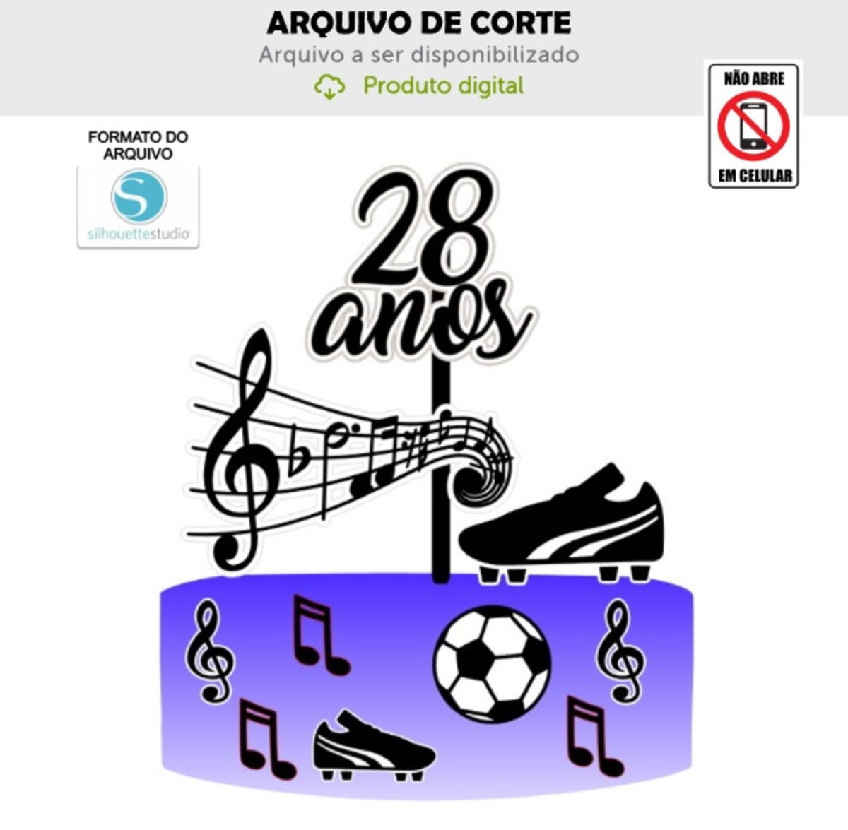 Arquivo de Corte Topo de Bolo Música Futebol