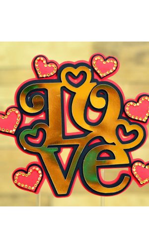 Arquivo de Corte Topo de Bolo Namorados LOVE PDF E STUDIO