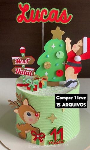 Arquivo de Corte- Topo de Bolo Natal Baby Rena