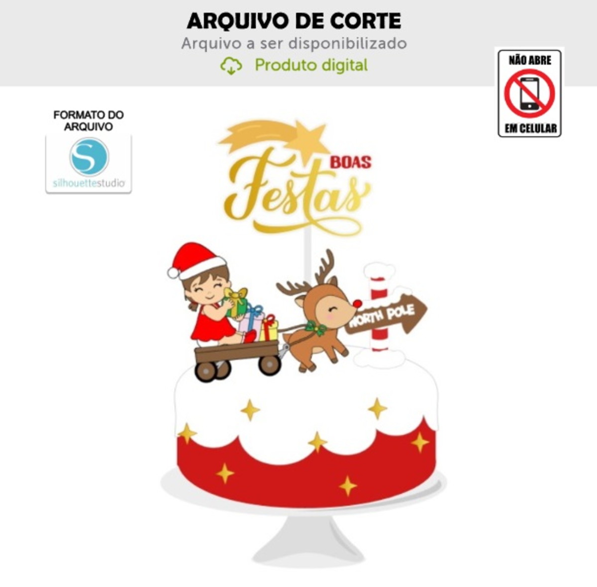 Arquivo de Corte Topo de Bolo Natal Bebê