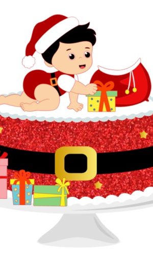 Arquivo de Corte Topo de Bolo Natal Bebê