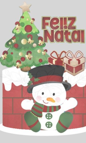 Arquivo de Corte Topo de Bolo Natal Boneco de Neve - Bf