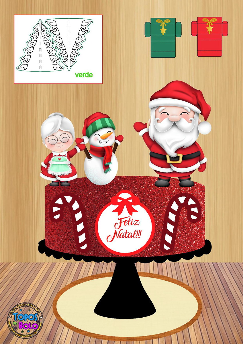 Arquivo de Corte Topo de Bolo Natal Cute