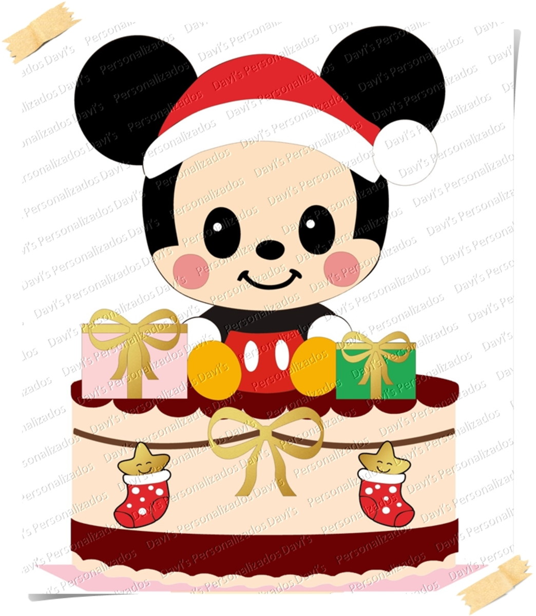 Arquivo de Corte Topo de Bolo Natal do Mickey Baby
