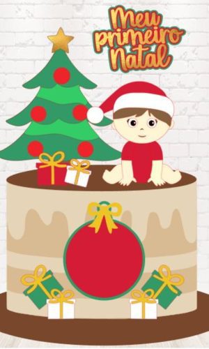 Arquivo de Corte Topo de Bolo Natal em Camadas 1524