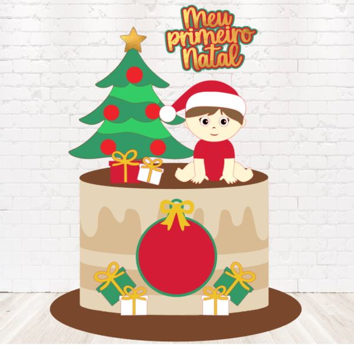 Arquivo de Corte Topo de Bolo Natal em Camadas 1524