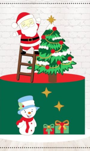 Arquivo de Corte Topo de Bolo Natal em Camadas 1538