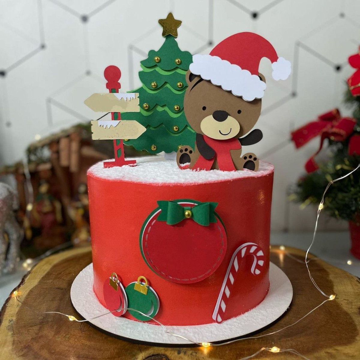 Arquivo de Corte Topo de Bolo Natal em Camadas 914