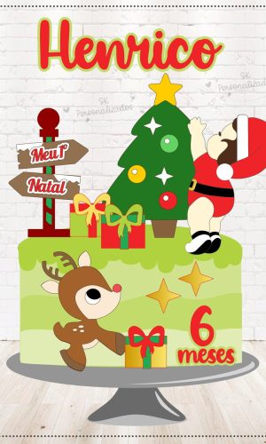 Arquivo de Corte Topo de Bolo Natal em Camadas 916