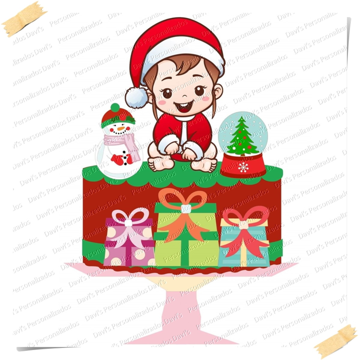 Arquivo de Corte Topo de Bolo Natal Menina #2