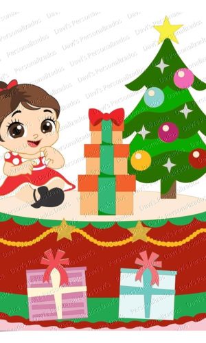 Arquivo de Corte Topo de Bolo Natal Menina
