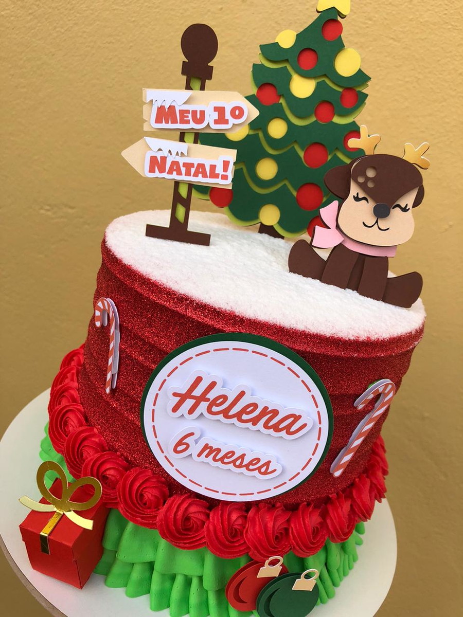 ARQUIVO DE CORTE Topo de Bolo - Natal menina - Imagem 2