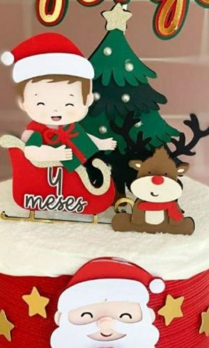 Arquivo de Corte Topo de Bolo Natal Menino
