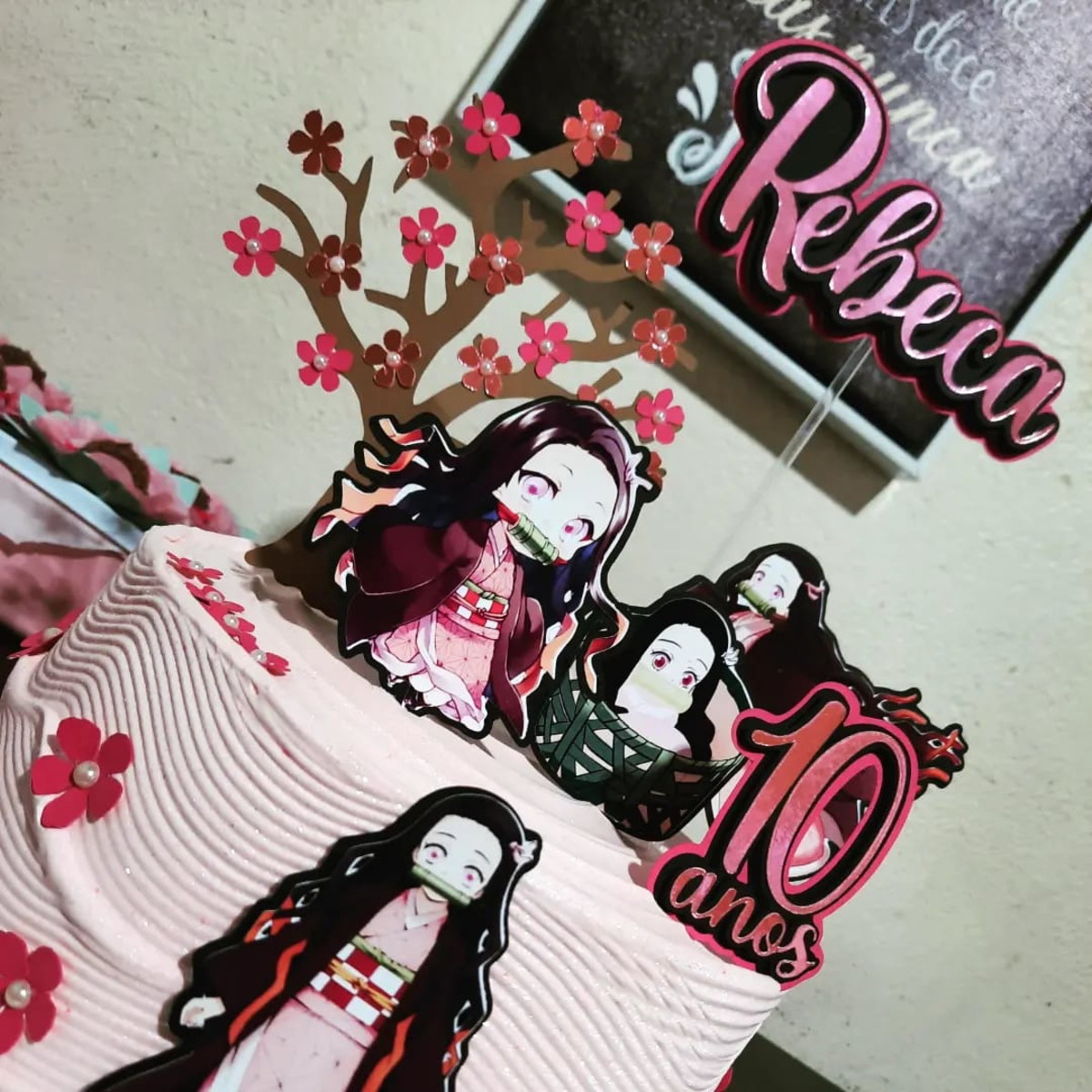 Arquivo de Corte Topo de Bolo Nezuko Anime Kamado - Imagem 2