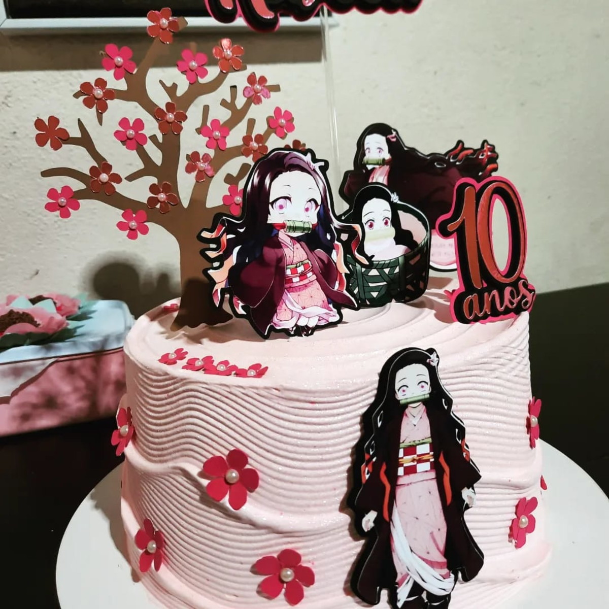 Arquivo de Corte Topo de Bolo Nezuko Anime Kamado - Imagem 3