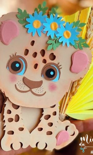 Arquivo de Corte: Topo de Bolo Oncinha Cute 001