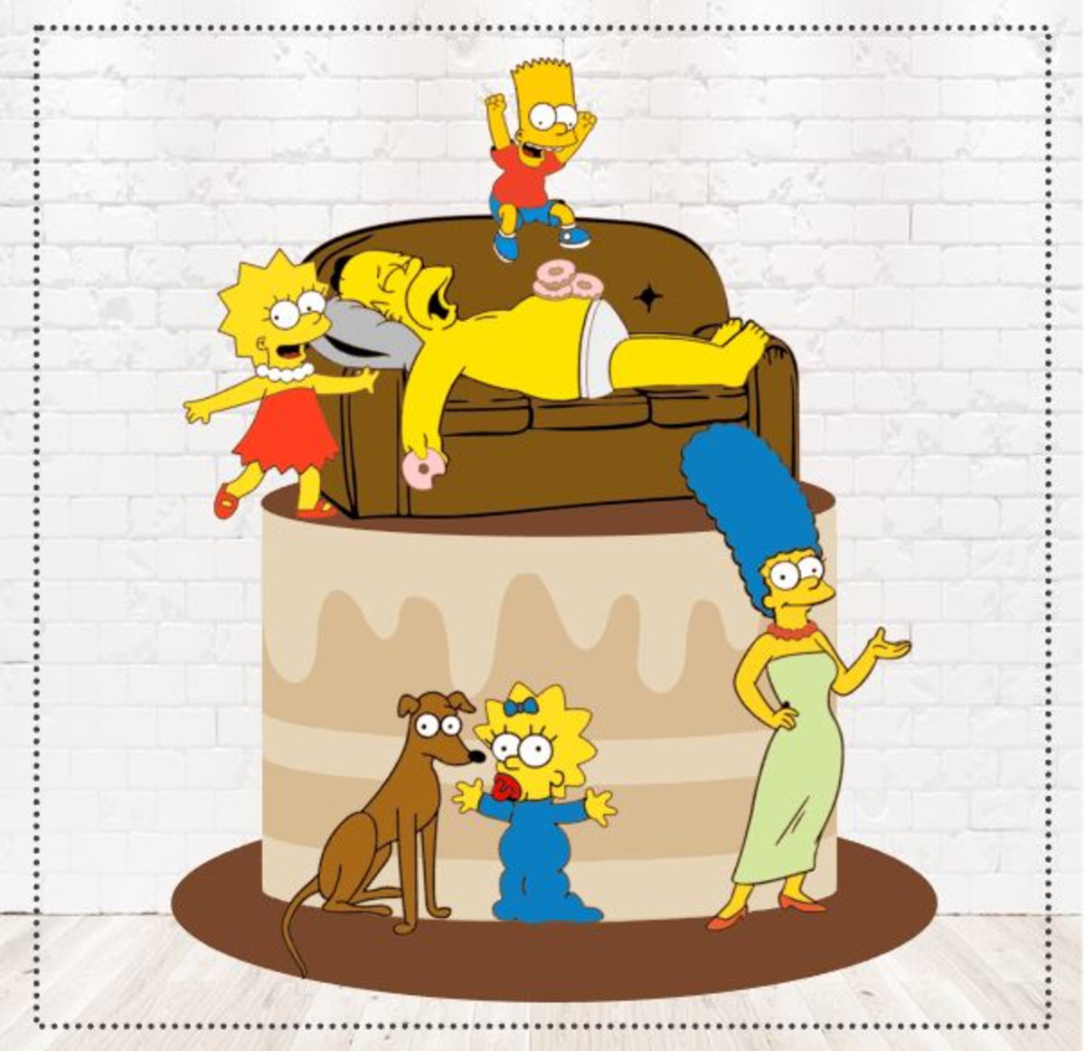 Arquivo de Corte Topo de Bolo os Simpsons em Camadas #575#