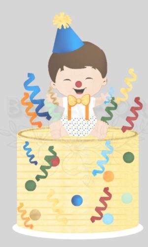 Arquivo de Corte Topo de Bolo Palhacinho Baby Camadas- Bf