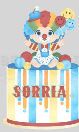 Arquivo de Corte Topo de Bolo Palhacinho Cute - Bf