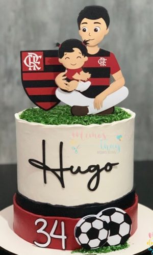 Arquivo de Corte Topo de Bolo Papai e Filha Flamengo 004