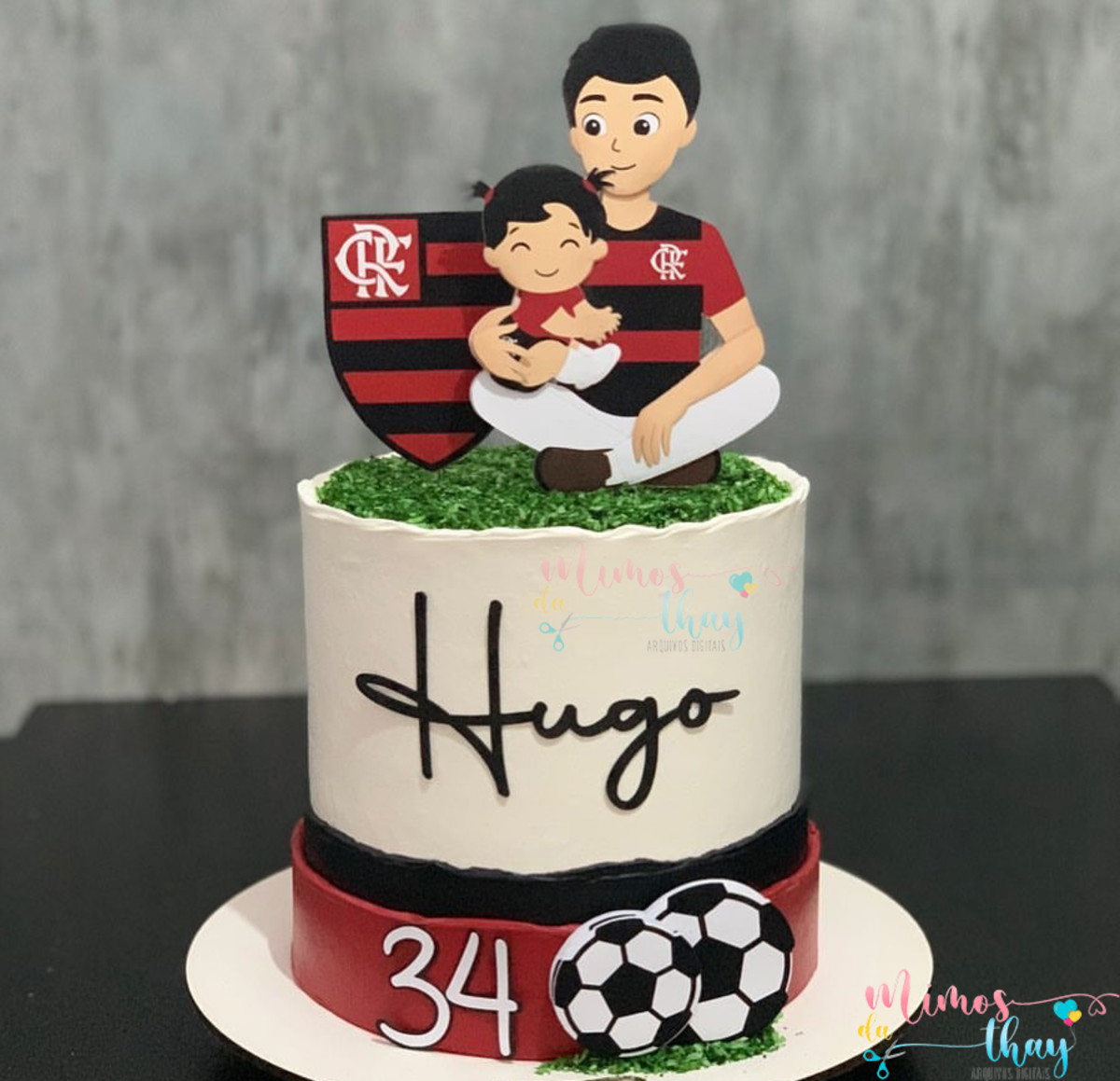Arquivo de Corte Topo de Bolo Papai e Filha Flamengo 004