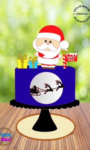 Arquivo de Corte Topo de Bolo Papai Noel Cute