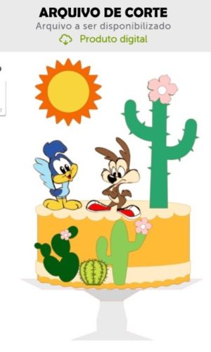 Arquivo de Corte Topo de Bolo Papaleguas e Coyote Baby