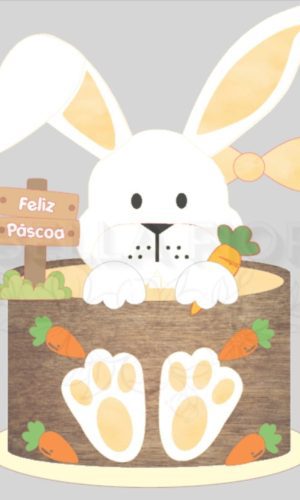Arquivo de Corte Topo de Bolo Páscoa Cute 67b - Bf