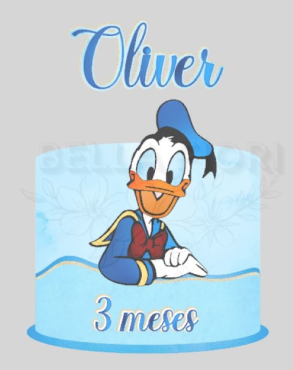 Arquivo de Corte Topo de Bolo Pato Donald Camadas - Bf