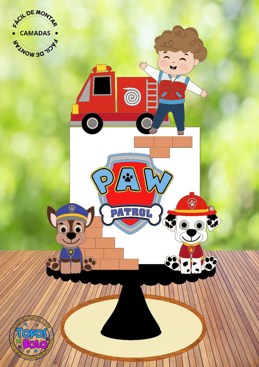Arquivo de Corte Topo de Bolo Patrulha Canina Cute