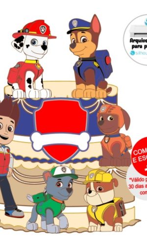 Arquivo de Corte Topo de Bolo Patrulha Canina - Meninos