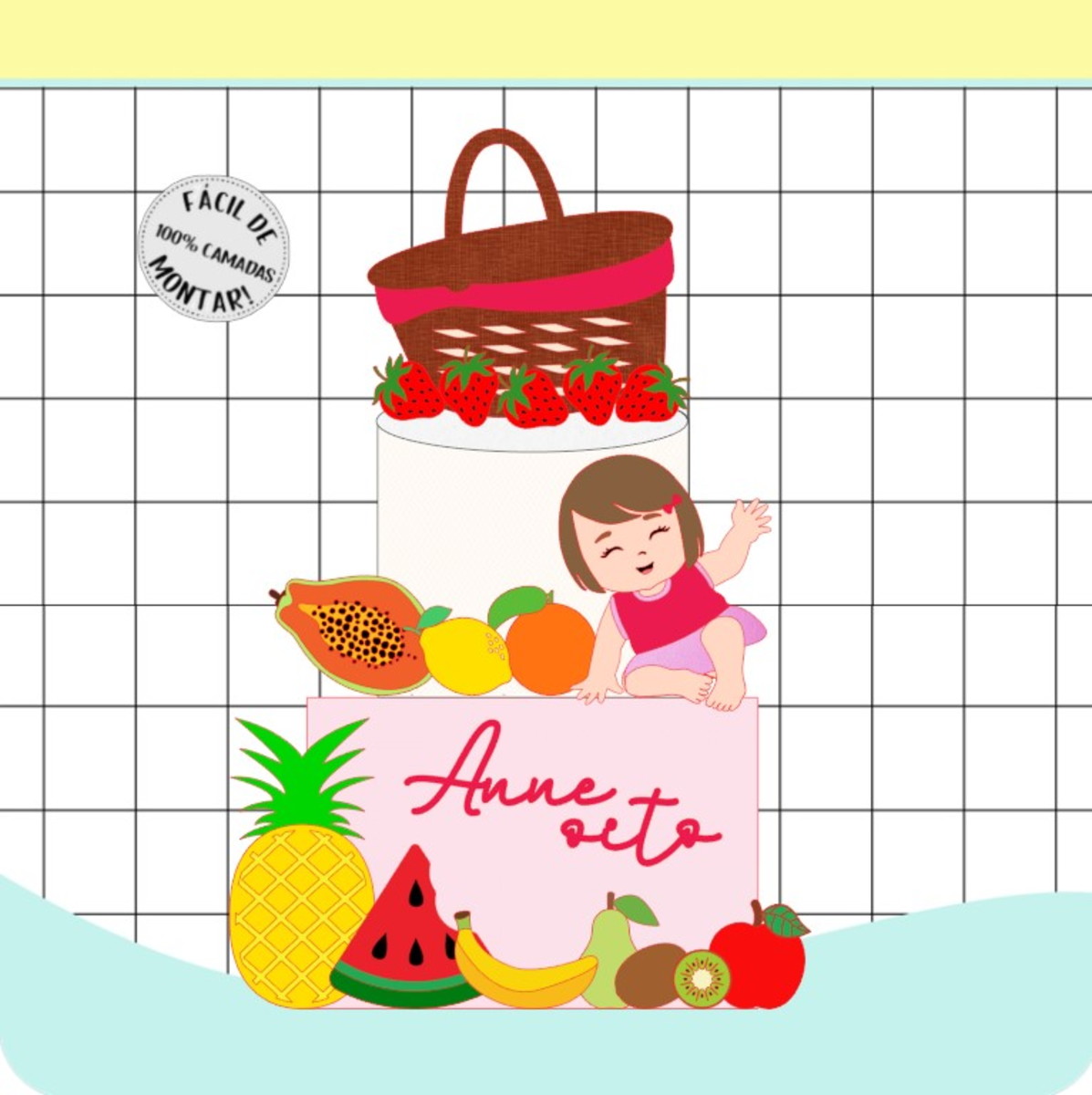 Arquivo de Corte - Topo de Bolo Picnic Baby