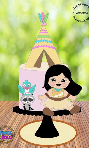 Arquivo de Corte Topo de Bolo Pocahontas Baby Cute