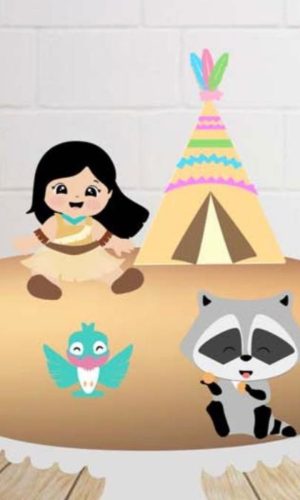 Arquivo de Corte Topo de Bolo Pocahontas Cute