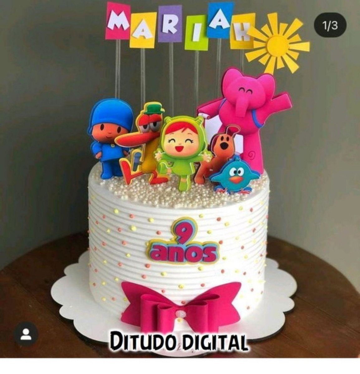Arquivo de corte Topo de Bolo Pocoyo Menina STUDIO