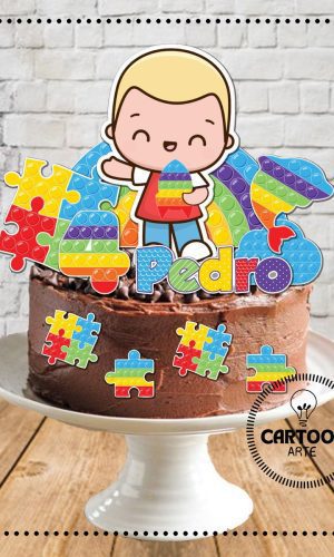 Arquivo de Corte Topo de Bolo Pop It Menino 3