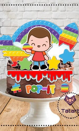 Arquivo de corte topo de bolo POP IT menino