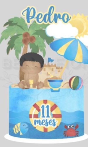 Arquivo de Corte Topo de Bolo Praia Baby Cute Camadas - Bf