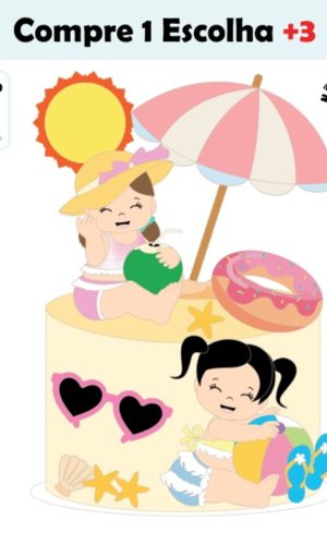 Arquivo de Corte Topo de Bolo Praia Meninas