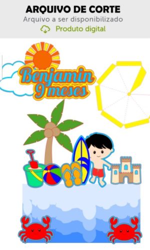 Arquivo de Corte Topo de Bolo Praia Menino