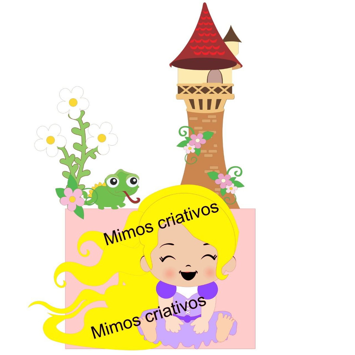 Arquivo De Corte Topo De Bolo Rapunzel - Imagem 2