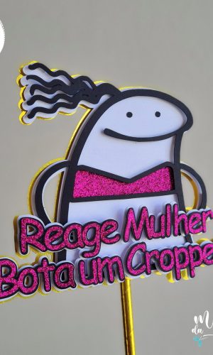 Arquivo de Corte Topo de Bolo Reage Mulher Flork 043