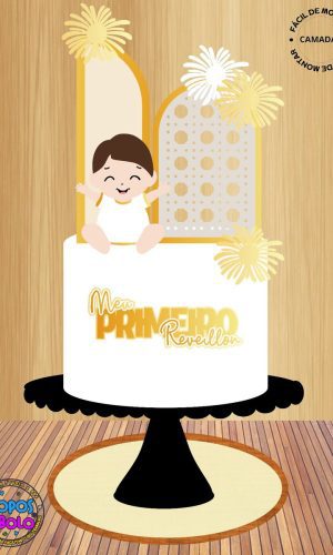 Arquivo de Corte Topo de Bolo Reveillon Baby
