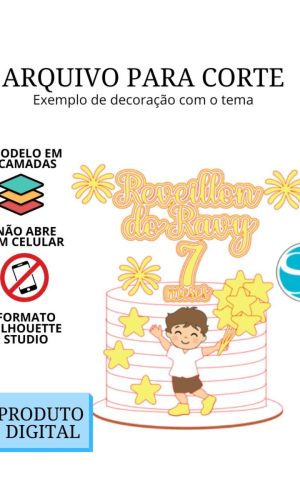 Arquivo de Corte Topo de Bolo - Reveillon Menino