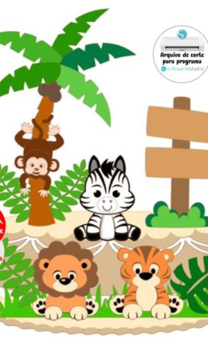Arquivo de Corte Topo de Bolo Safari Baby