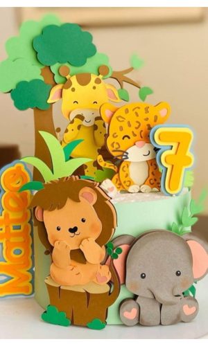 Arquivo de Corte: Topo de Bolo Safari Baby (camadas)