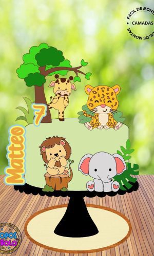 Arquivo de Corte Topo de Bolo Safari Baby Cute