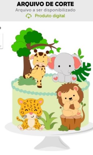 Arquivo de Corte Topo de Bolo Safari Cute