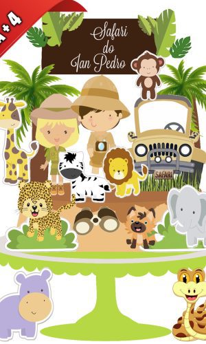 Arquivo de Corte Topo de Bolo Safari Cute