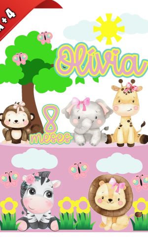 Arquivo de Corte Topo de Bolo Safari Cute